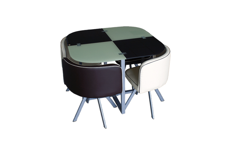 Комплект для кухни, стол+ 4 стула DT536 (бежево-коричневый)